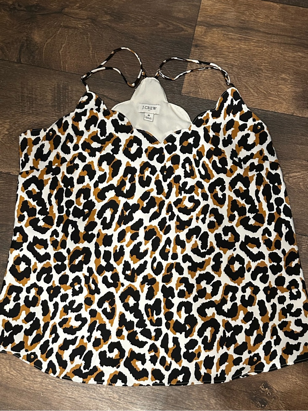 J. Crew Leopard-Print Cami in White, Black & Gold